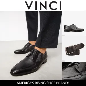 The Gardi Black Leather Derby Men Shoe